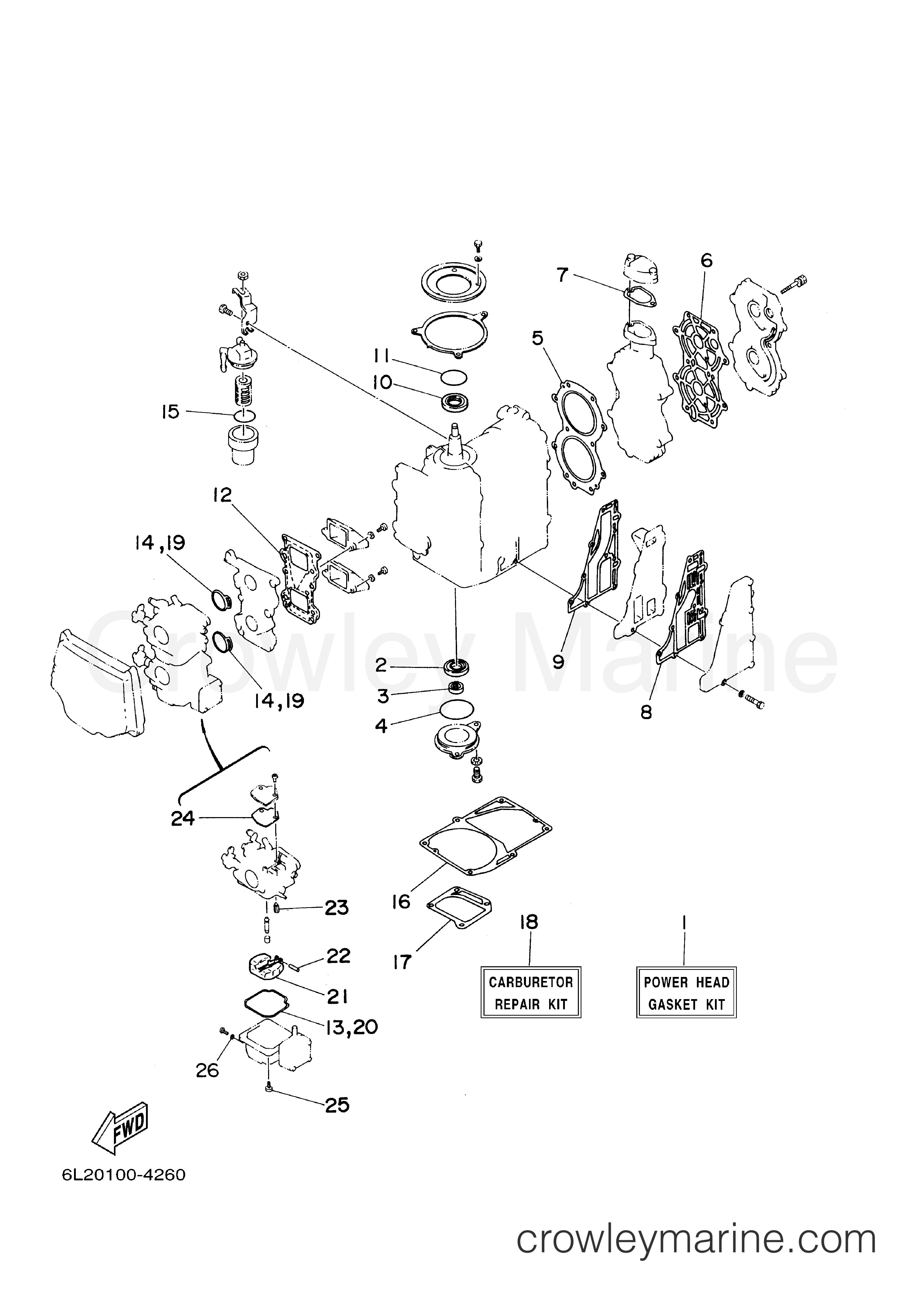 Yamaha Motors 25MSHB - REPAIR KIT 1