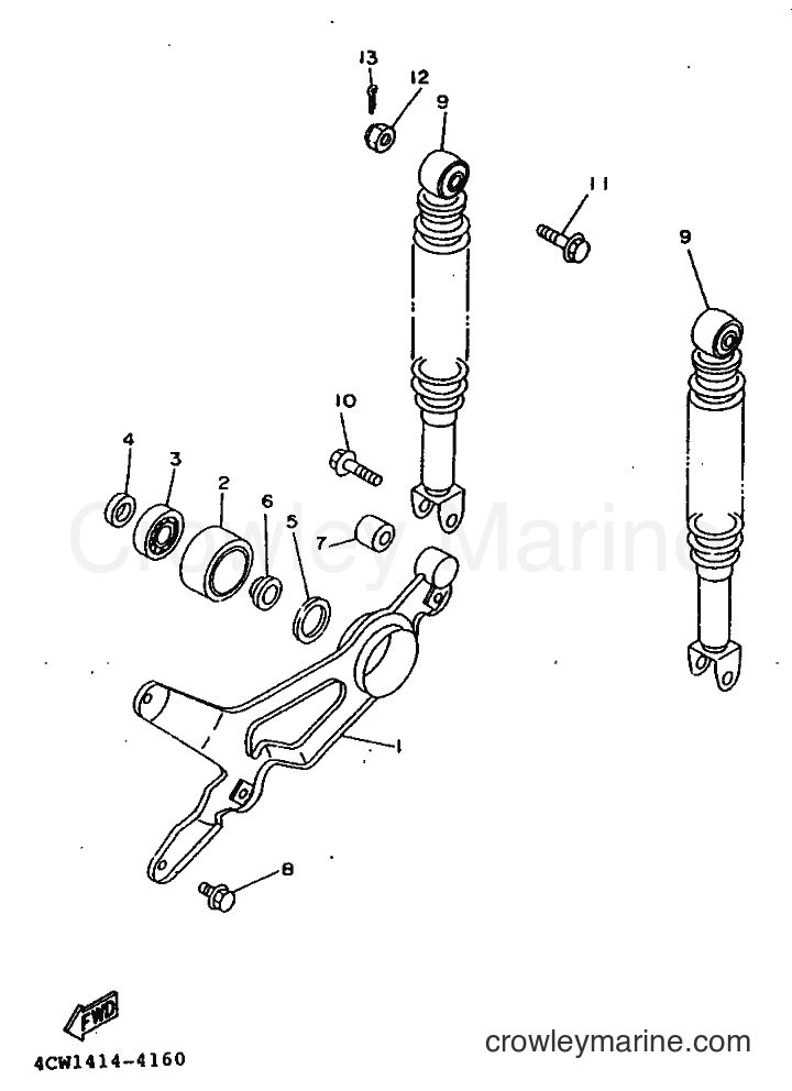 1995 Scooter XC125T - XC125T (4LA2) [99A] - REAR ARM & SUSPENSION