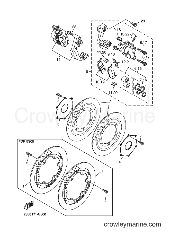 2008 Cruiser XVS1100A - XVS1100A (23S5) [010] - FRONT BRAKE CALIPER