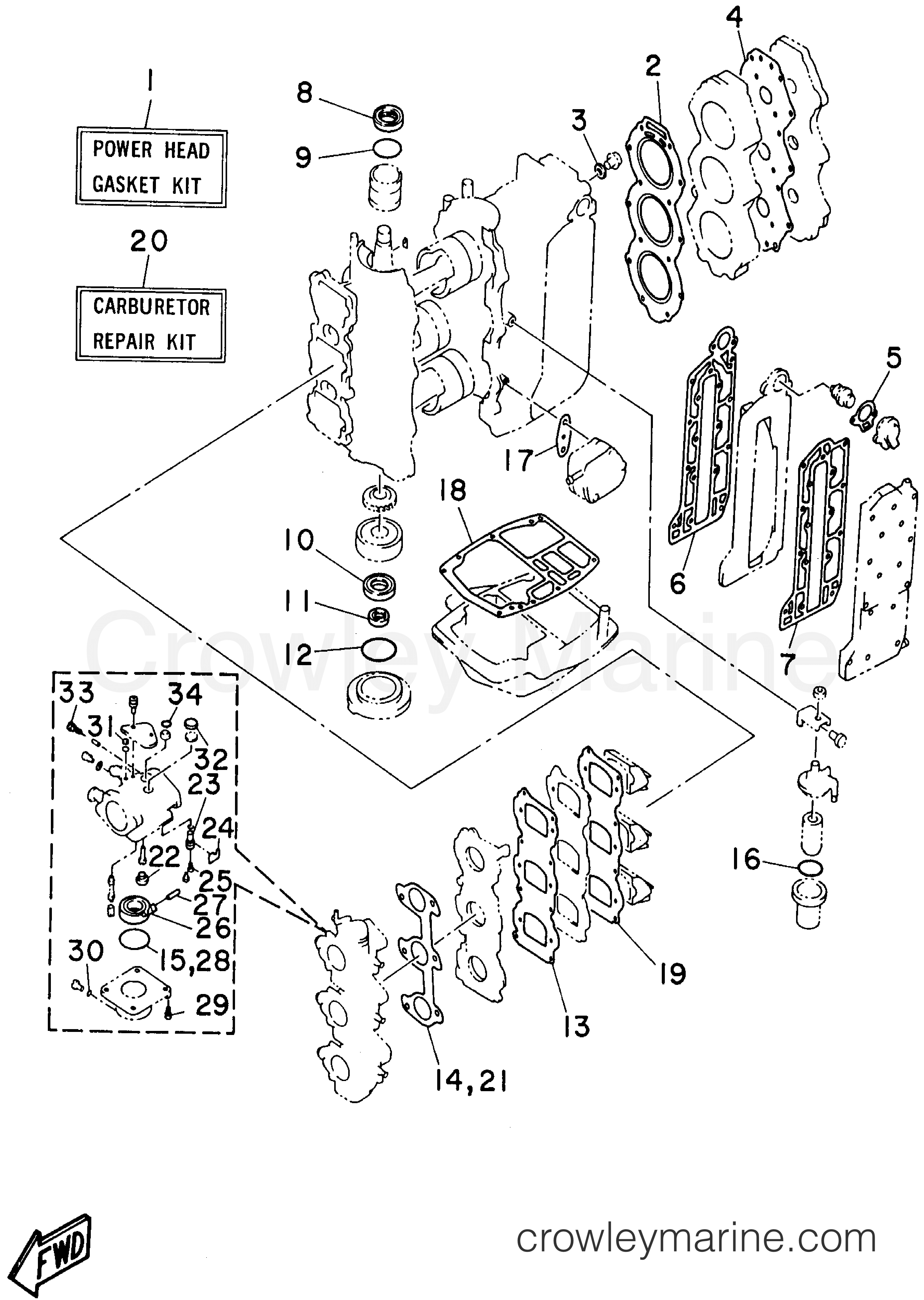 Yamaha Motors E60MLHW - REPAIR KIT 1