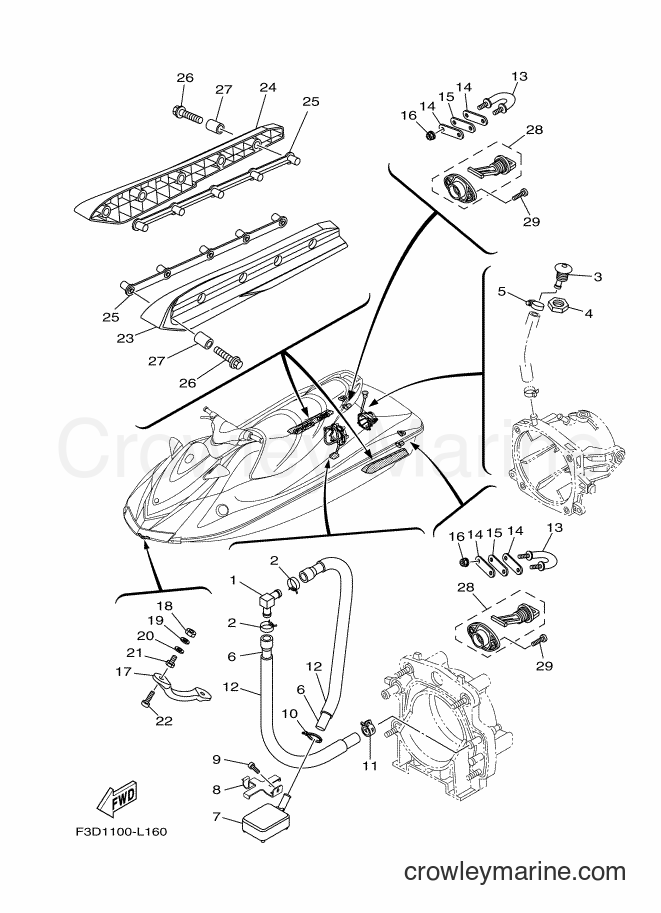 Yamaha Motors VX700-L (F3D1) [010] - HULL & DECK