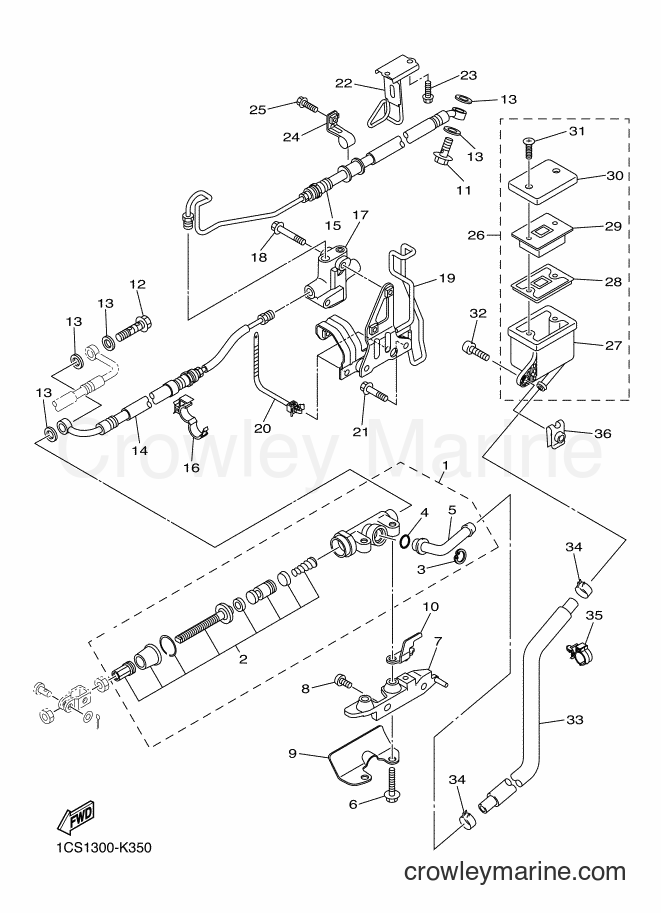 Yamaha Motors XVS1300A (1CS1) [010] - REAR MASTER CYLINDER