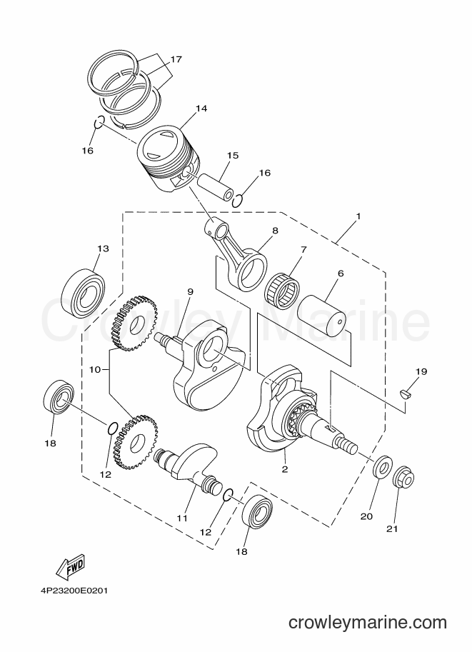 Yamaha Motors YBR125ESD (4P23) [010] - CRANKSHAFT & PISTON