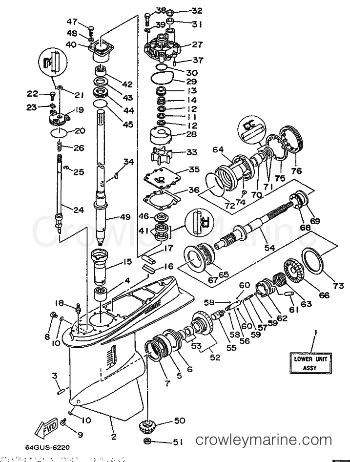 Yamaha Motors 175D (64D) [020] - LOWER CASING & DRIVE 3