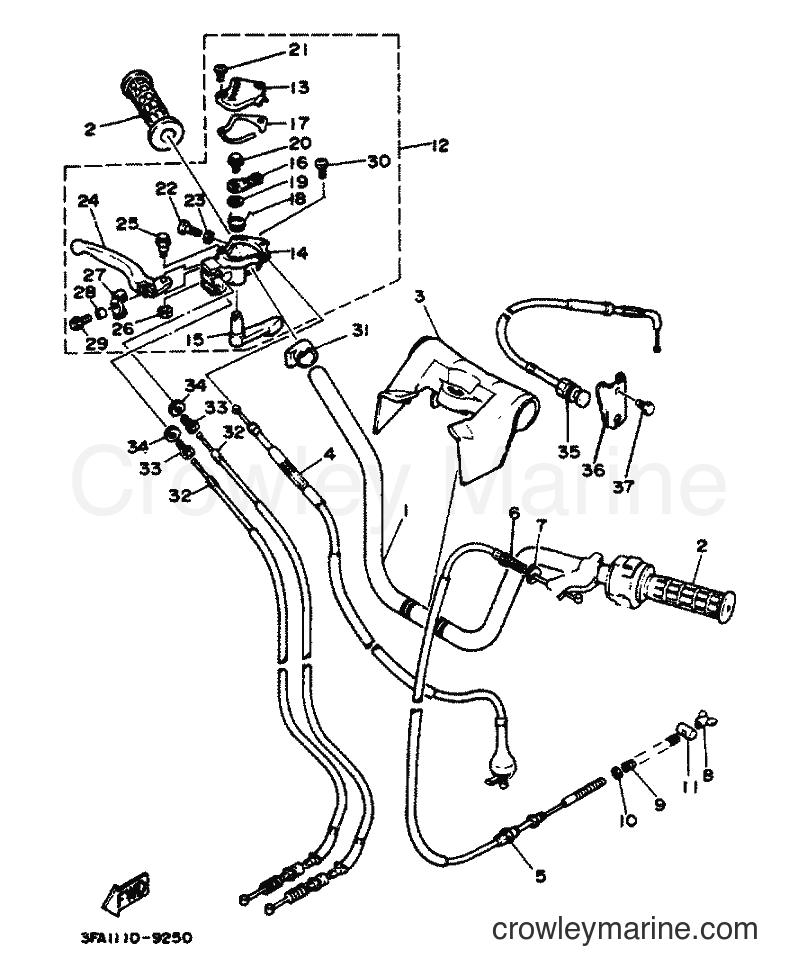 Yamaha Motors YFA1 (3FA4) [010] - STEERING-CABLES
