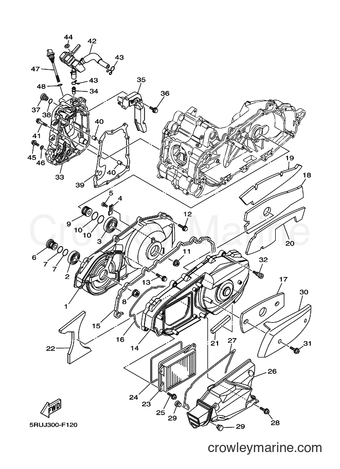 Yamaha Motors YP400A (5RUJ) [010] - CRANKCASE COVER 1
