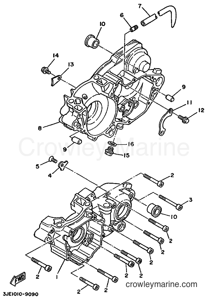 1989 Dirt Bike YZ250 - YZ250 (3JE1) [99A] - CRANKCASE