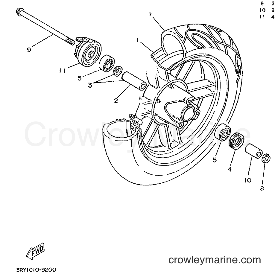 1995 Scooter CW50R - CW50R (4RD1) [999] - FRONT WHEEL