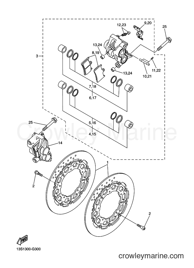 2008 Sport Bike YZF-R6 - YZF-R6 (13S6) [010] - FRONT BRAKE CALIPER