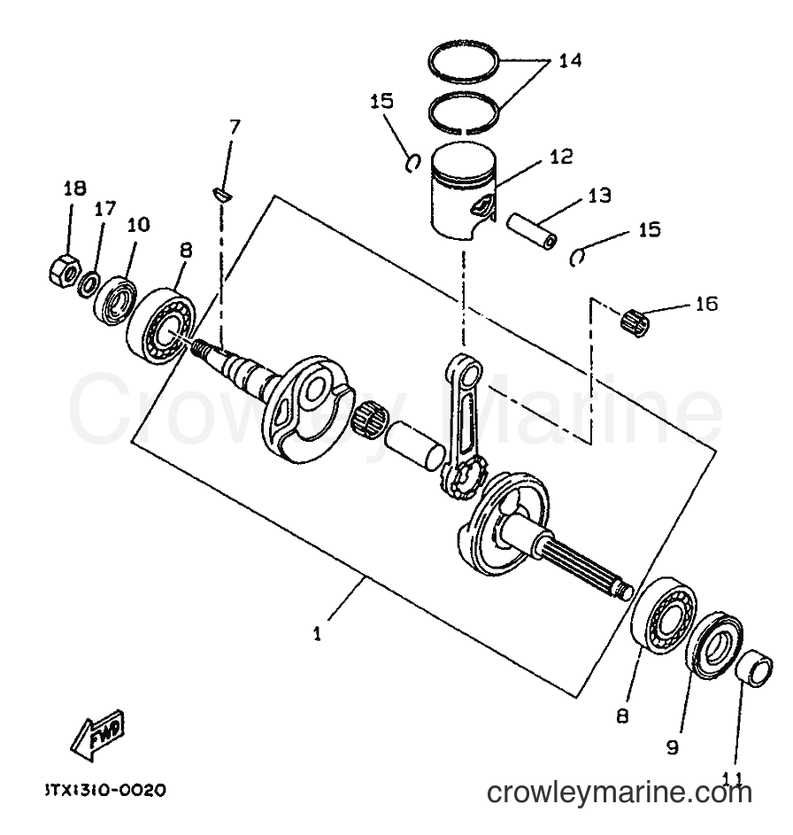1994 Scooter CW50 - CW50 (4LJ1) [999] - CRANKSHAFT & PISTON