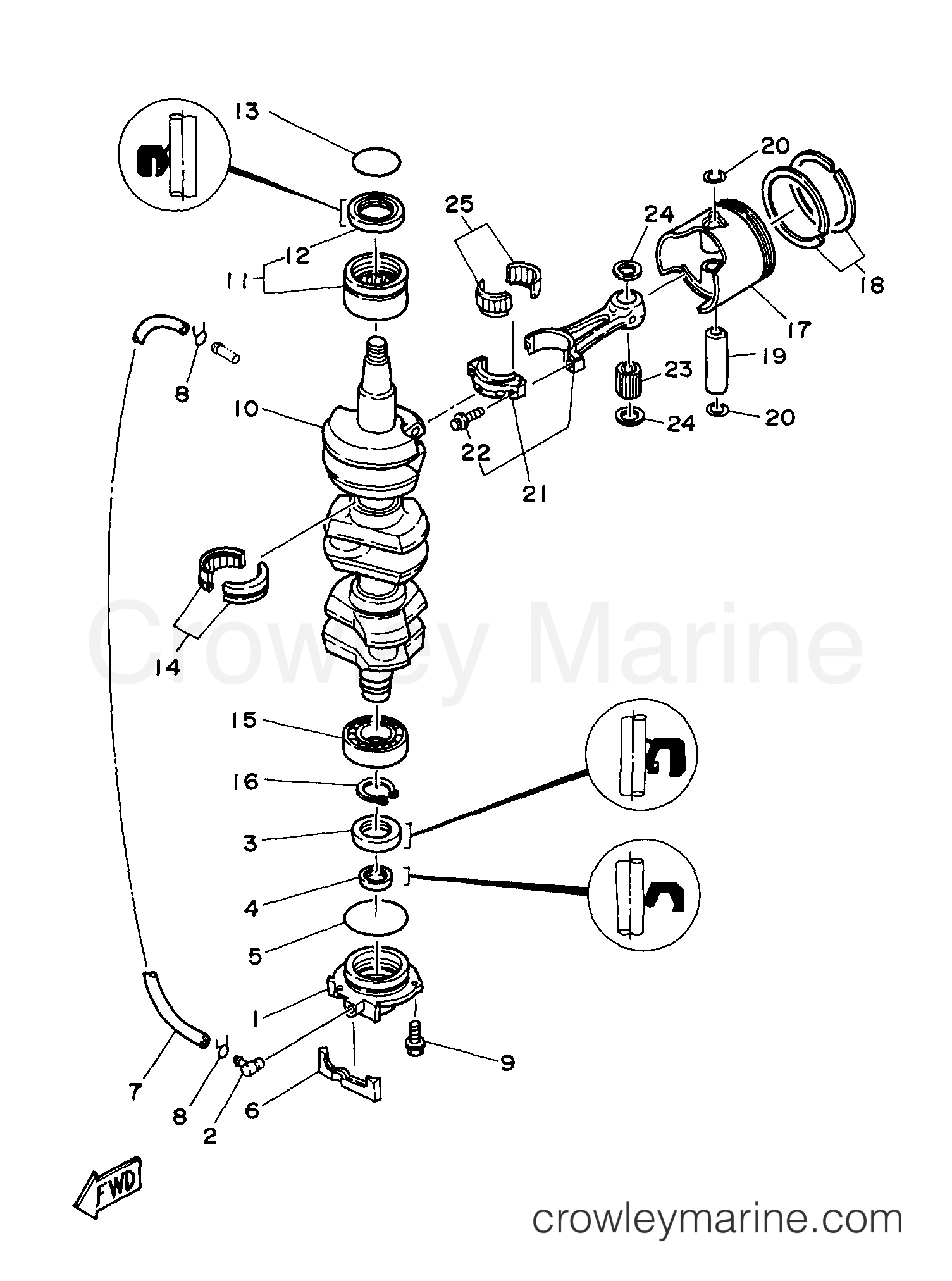 Yamaha Motors C80TLRV - CRANKSHAFT PISTON