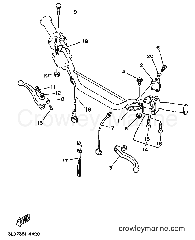 1995 Dirt Bike XTZ750 - XTZ750 (4PY1) [999] - HANDLE SWITCH & LEVER