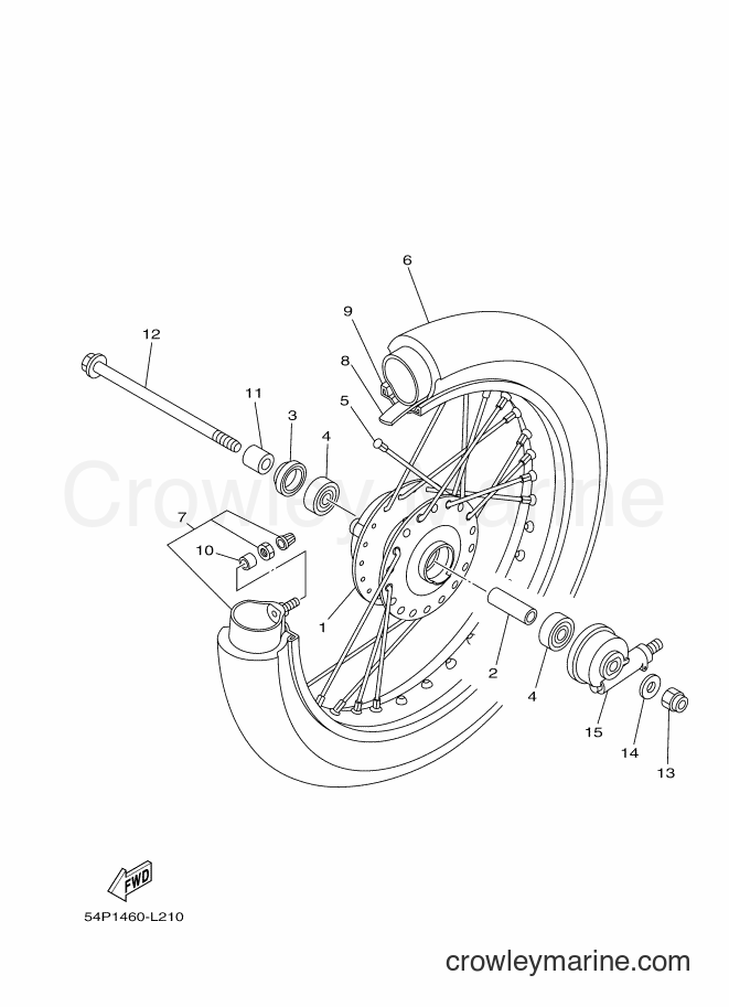 2012 Scooter AL115F - AL115F (54P1) [010] - FRONT WHEEL FOR SPOKE WHEEL