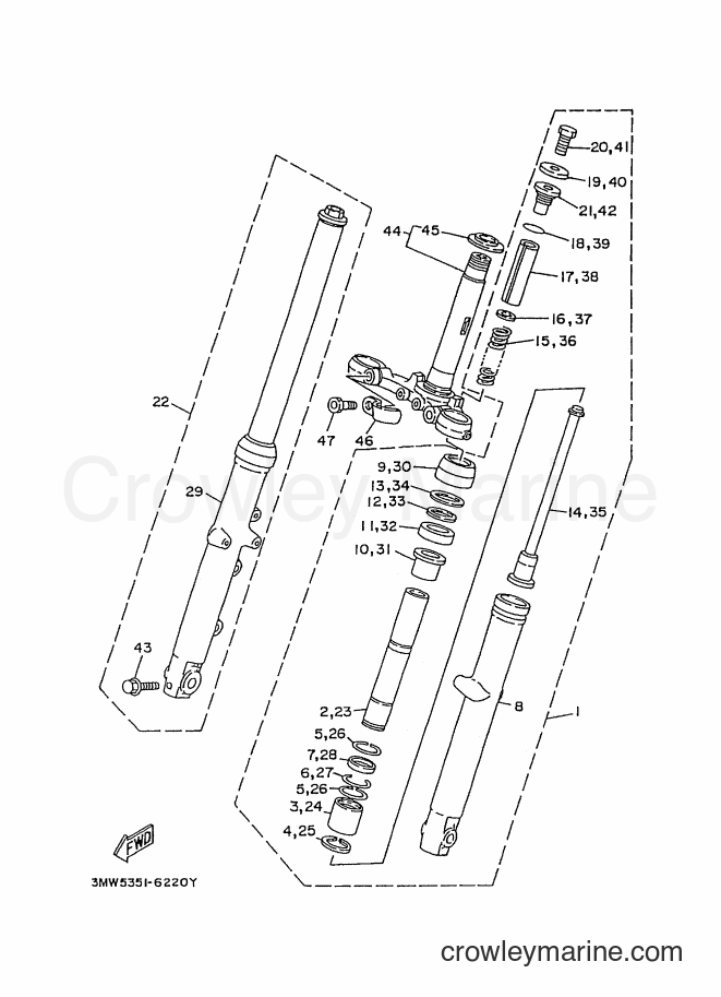 1996 Street Bike SR125 - SR125 (3MW5) [999] - FRONT FORK