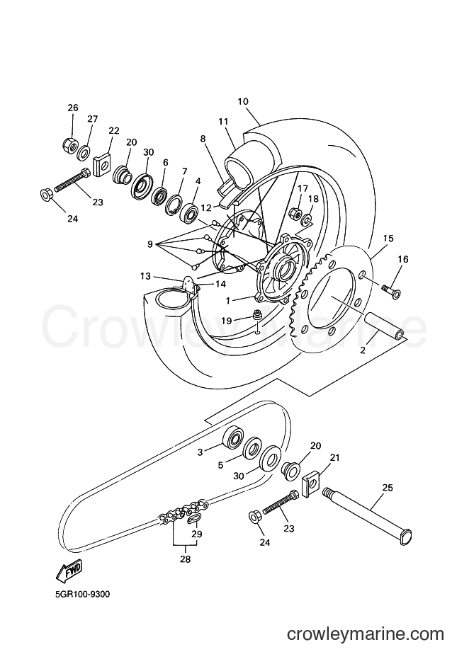 2004 Dirt Bike YZ450F - YZ450F (5XD2) [090] - REAR WHEEL