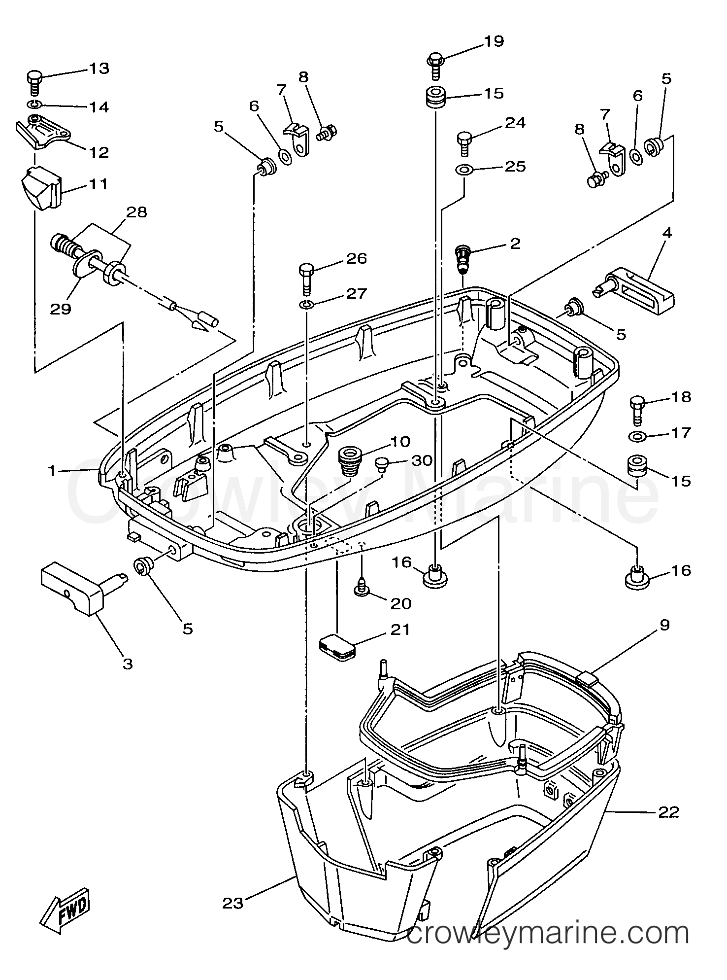 Yamaha Motors E75MLHW - BOTTOM COWLING