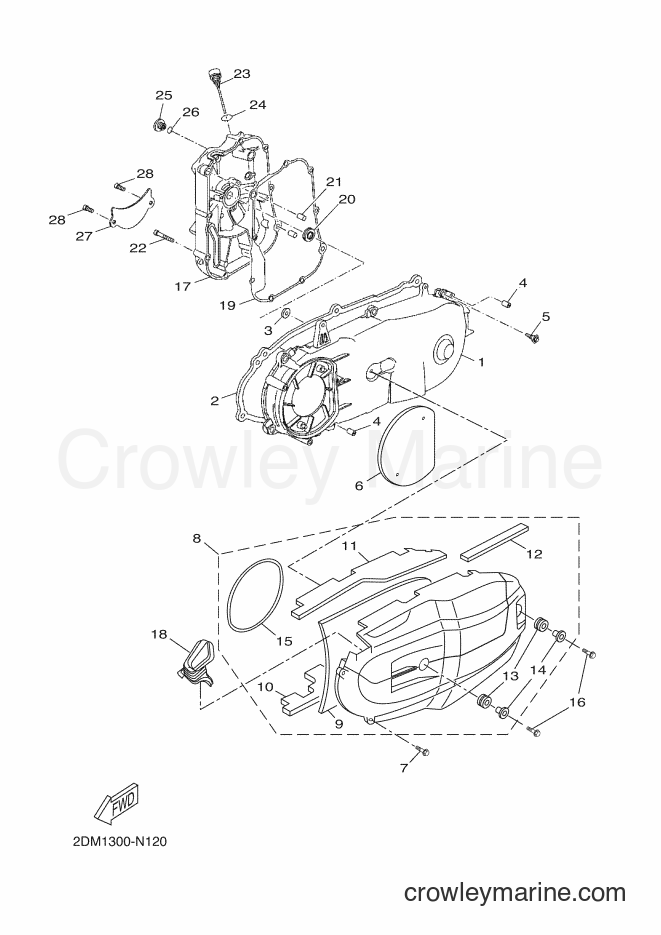 2015 Scooter YP125RA - YP125RA (2DMC) [020] - CRANKCASE COVER 1