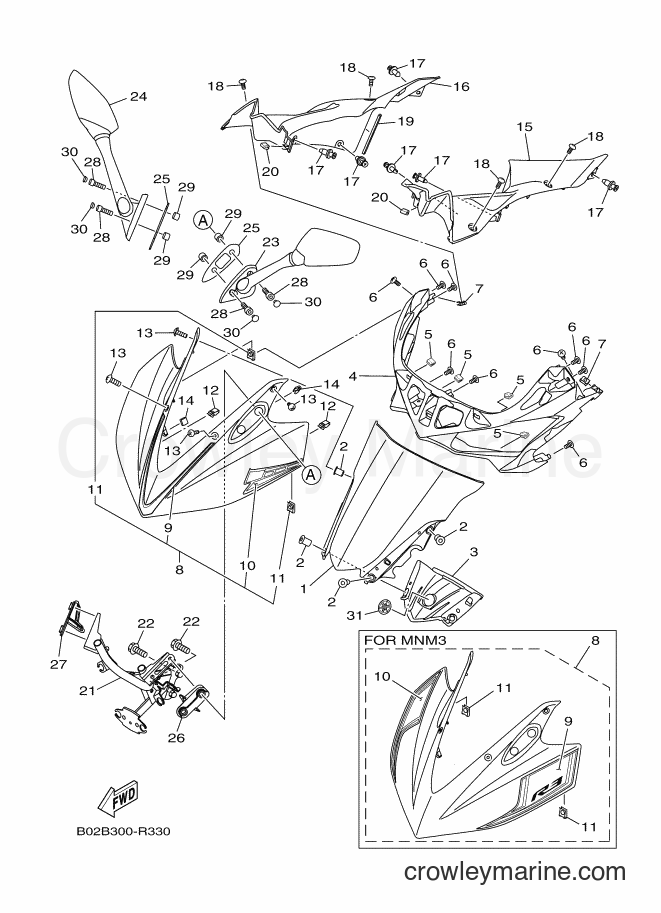 2016 Sport Bike YZF-R3A - YZF-R3A (B02B) [010] - WINDSHIELD