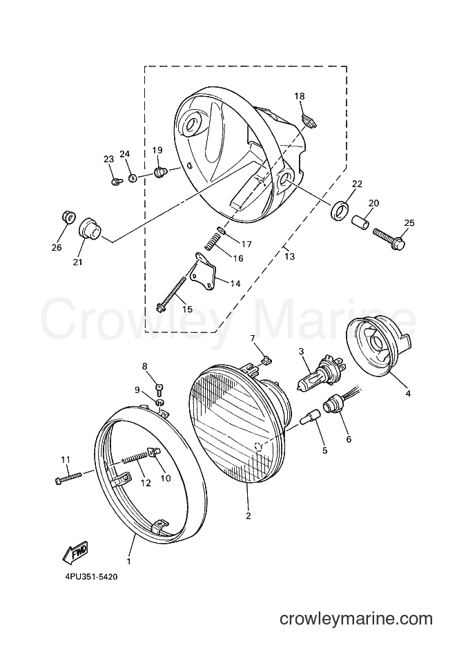 1997 Street Bike XJR1200 - XJR1200 (4PU7) [070] - HEADLIGHT