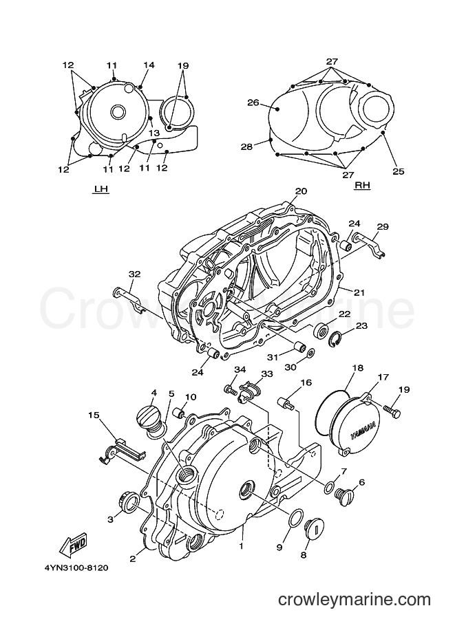 1998 Cruiser XV535 - XV535 (4YH7) [120] - CRANKCASE COVER 1