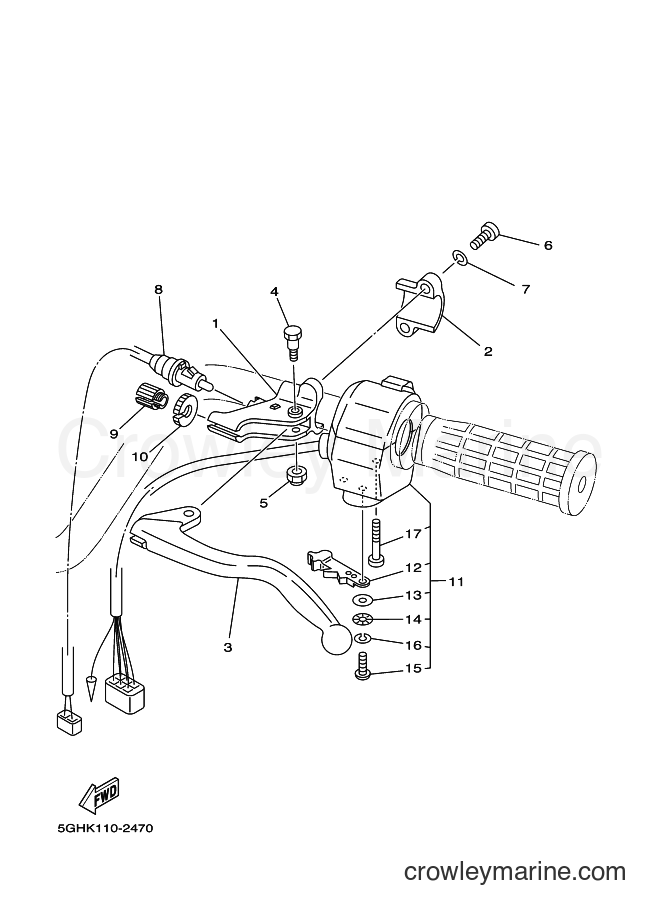 Yamaha Motors YFM450FWAN (5ND2) [010] - HANDLE SWITCH & LEVER