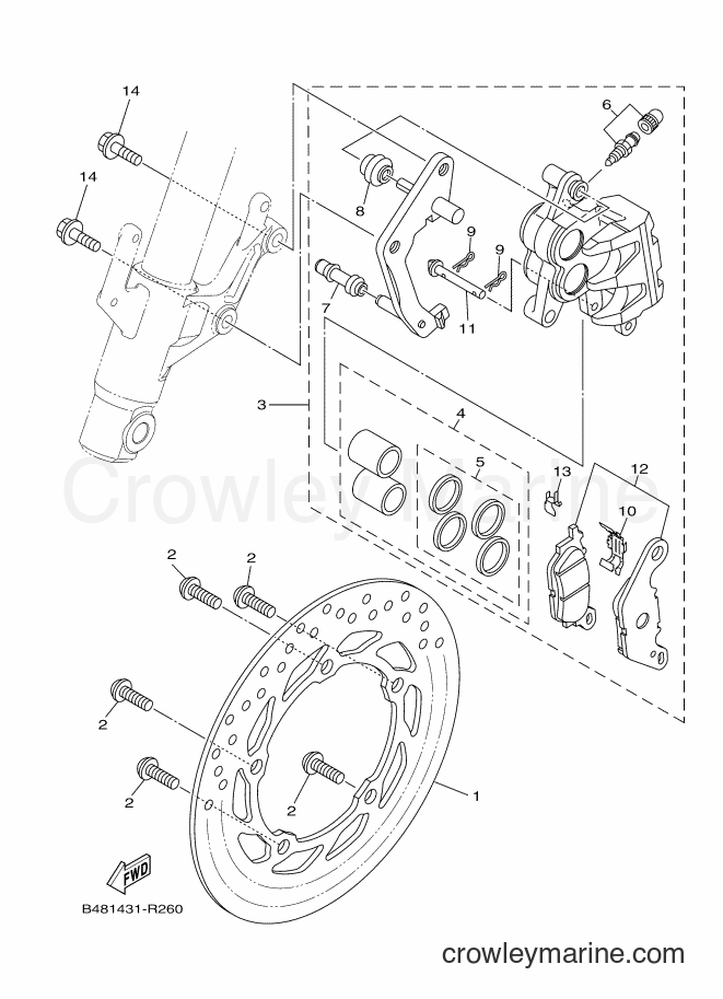 2017 Street Bike TFX150 - TFX150 (B482) [010] - FRONT BRAKE CALIPER
