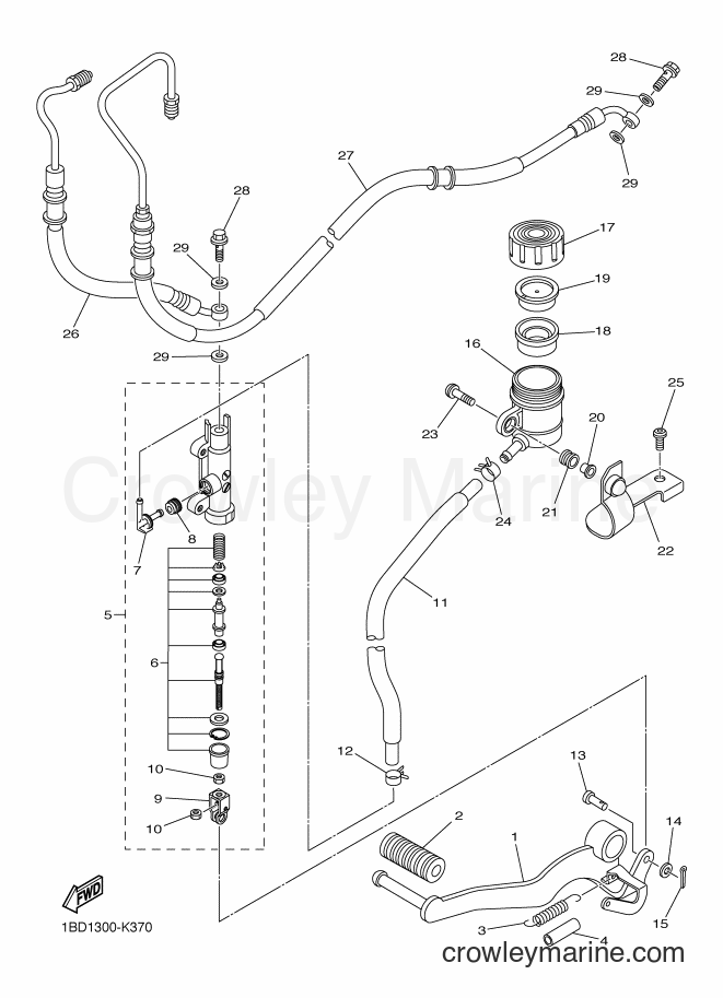 2012 Street Bike FZ8-SA - FZ8-SA (1BD2) [010] - REAR MASTER CYLINDER
