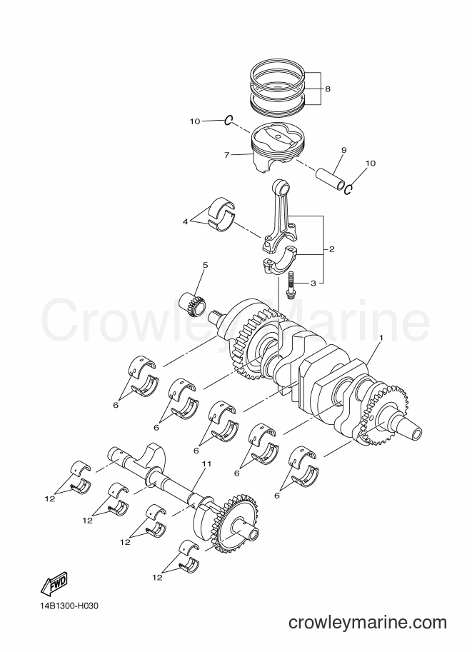 2013 Sport Bike YZF-R1 - YZF-R1 (1KBT) [010] - CRANKSHAFT & PISTON