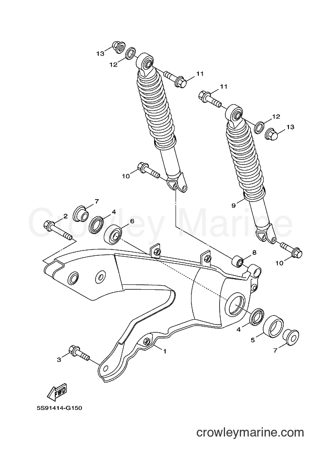2012 Scooter YW125 - YW125 (37D4) [010] - REAR ARM & SUSPENSION