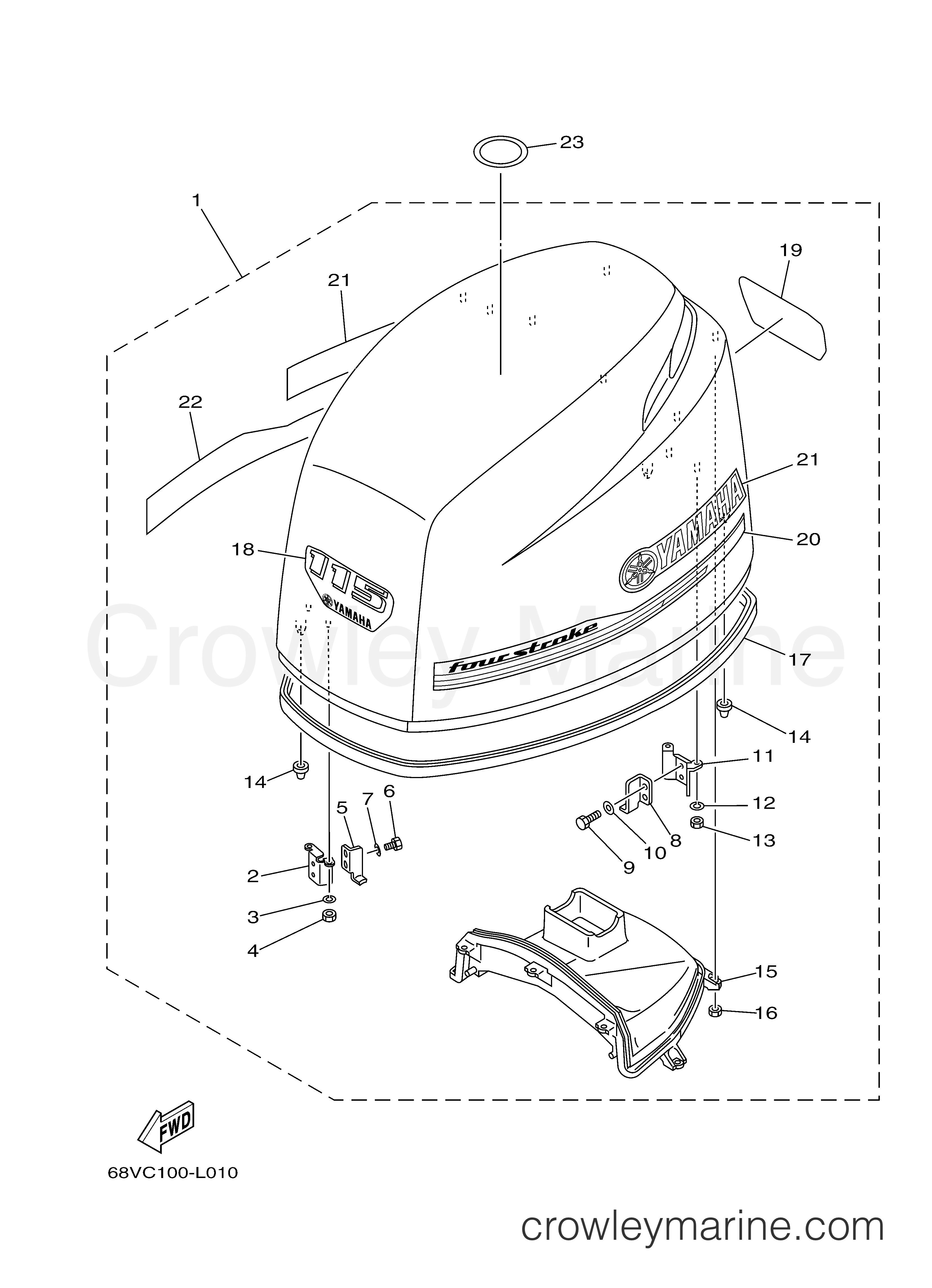Yamaha Motors LF115XA - TOP COWLING