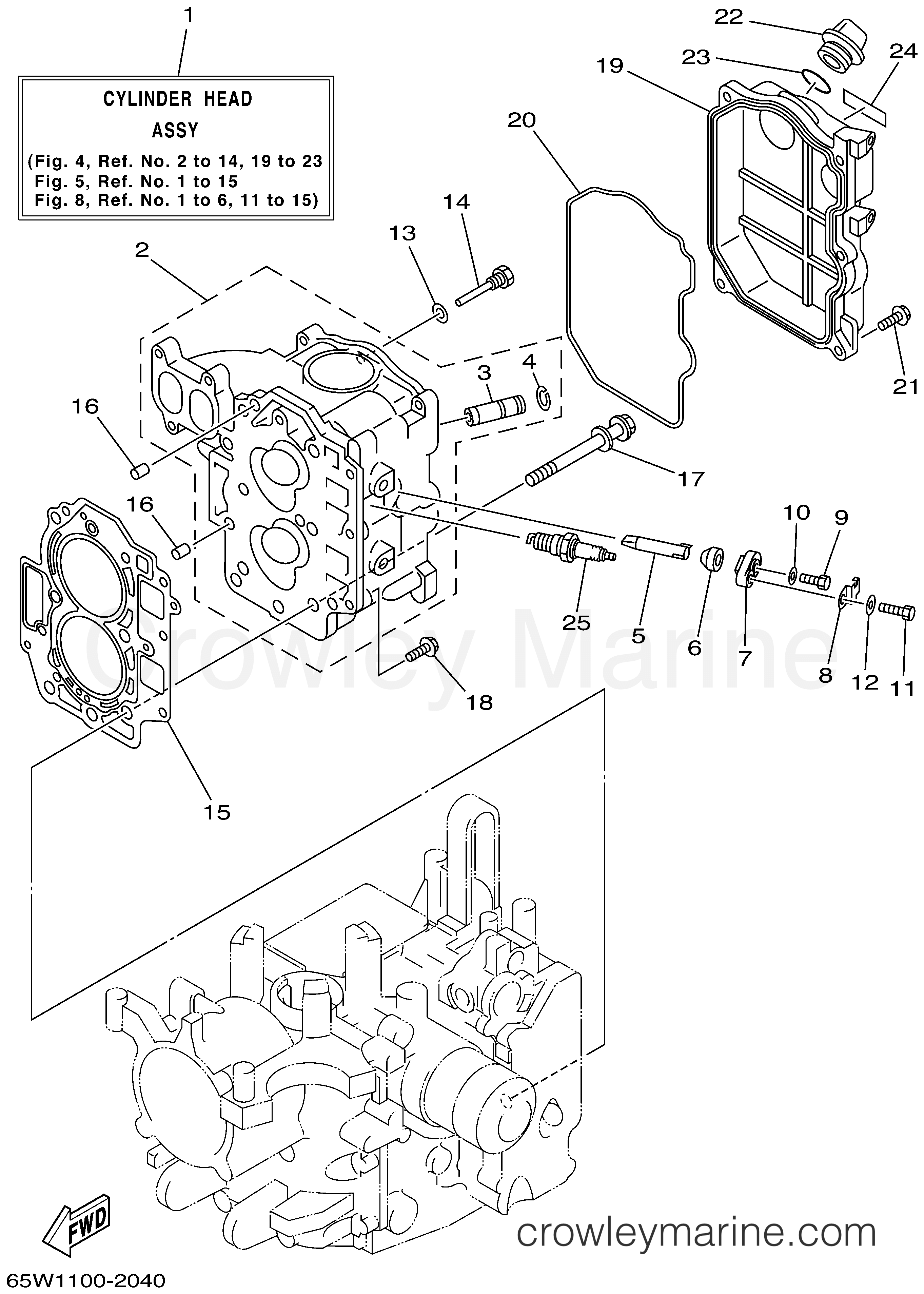 Yamaha Motors F25MSHA - CYLINDER CRANKCASE 2