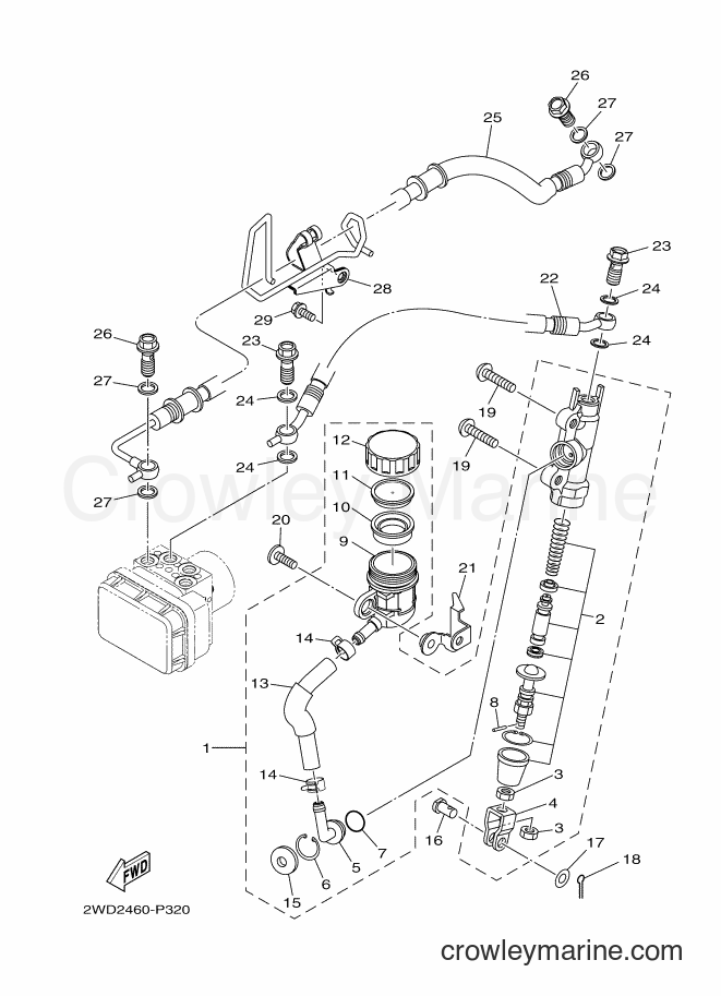 2016 Sport Bike YZF-R3A - YZF-R3A (B02E) [010] - REAR MASTER CYLINDER