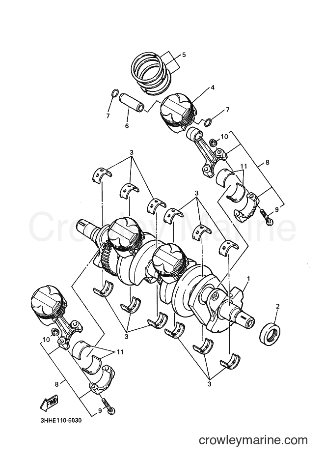 Yamaha Motors FZR600 (3HHF) [010] - CRANKSHAFT & PISTON