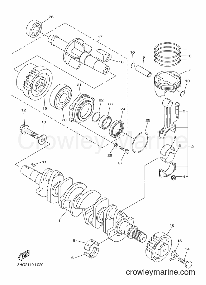 Yamaha Motors RX10ST3 (8LA2) [020] - CRANKSHAFT & PISTON
