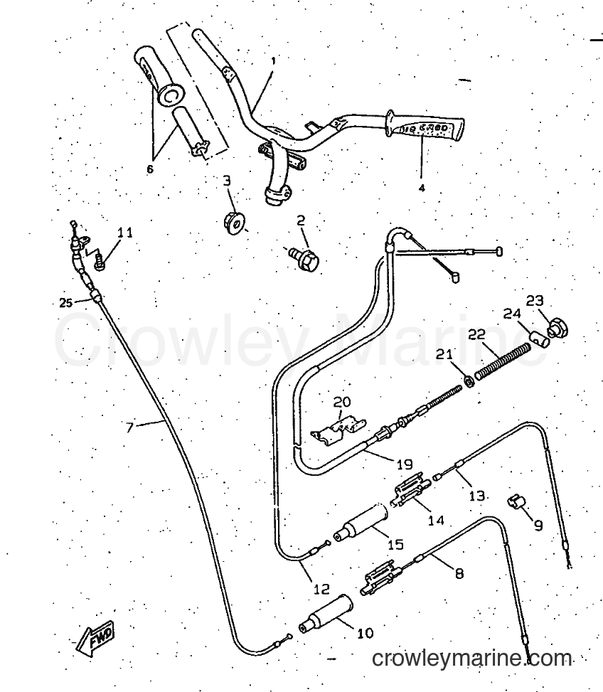1997 Scooter CW50RS - CW50RS (4TDB) [999] - STEERING HANDLE & CABLE