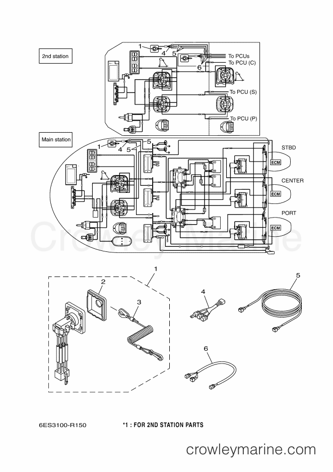 Yamaha Motors JOYSTICK (QUAD-2F) (6ES3) [070] - PANEL SWITCH (TRIPLE)