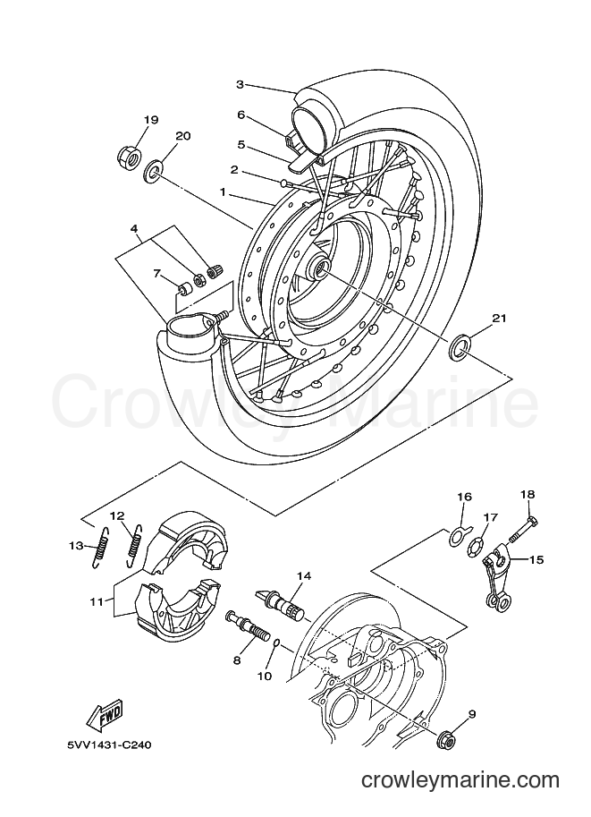 2008 Scooter AL115C - AL115C (23B2) [010] - REAR WHEEL FOR SPOKE WHEEL