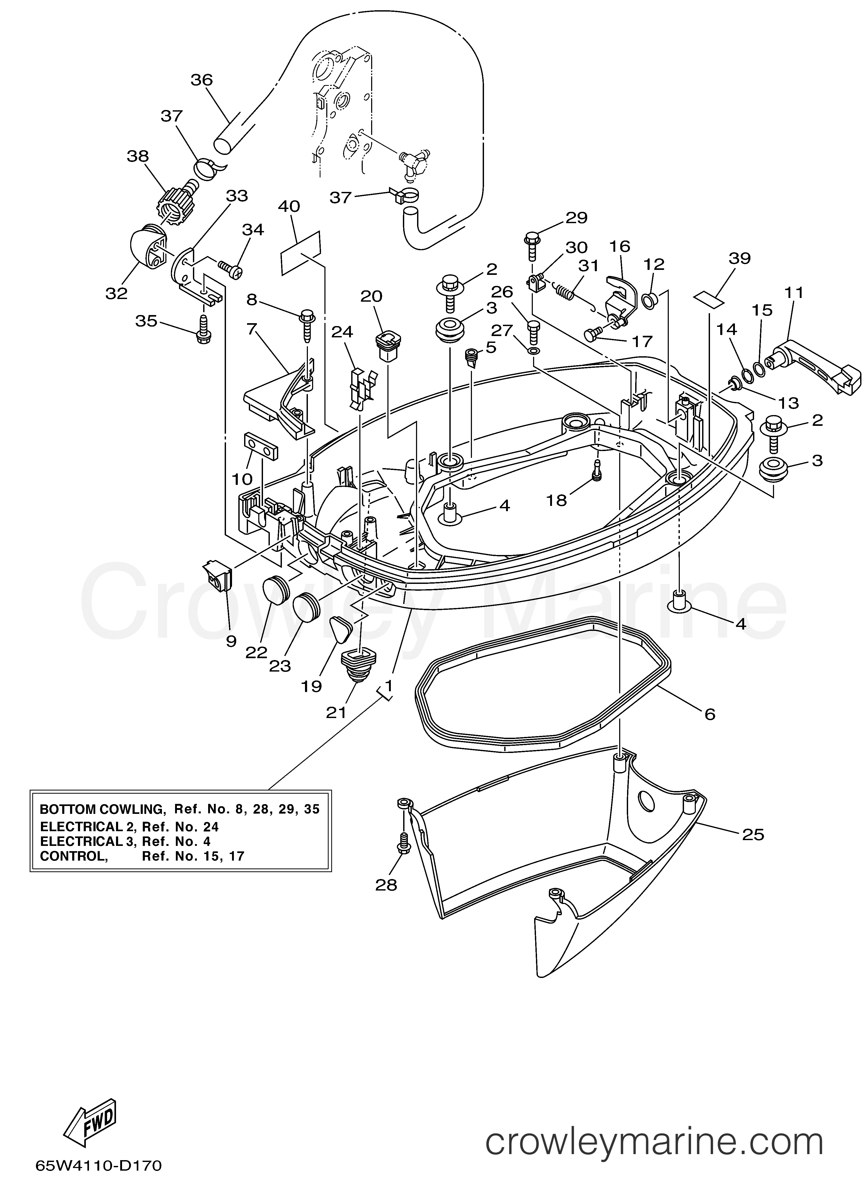 Yamaha Motors F25TLRD - BOTTOM COWLING
