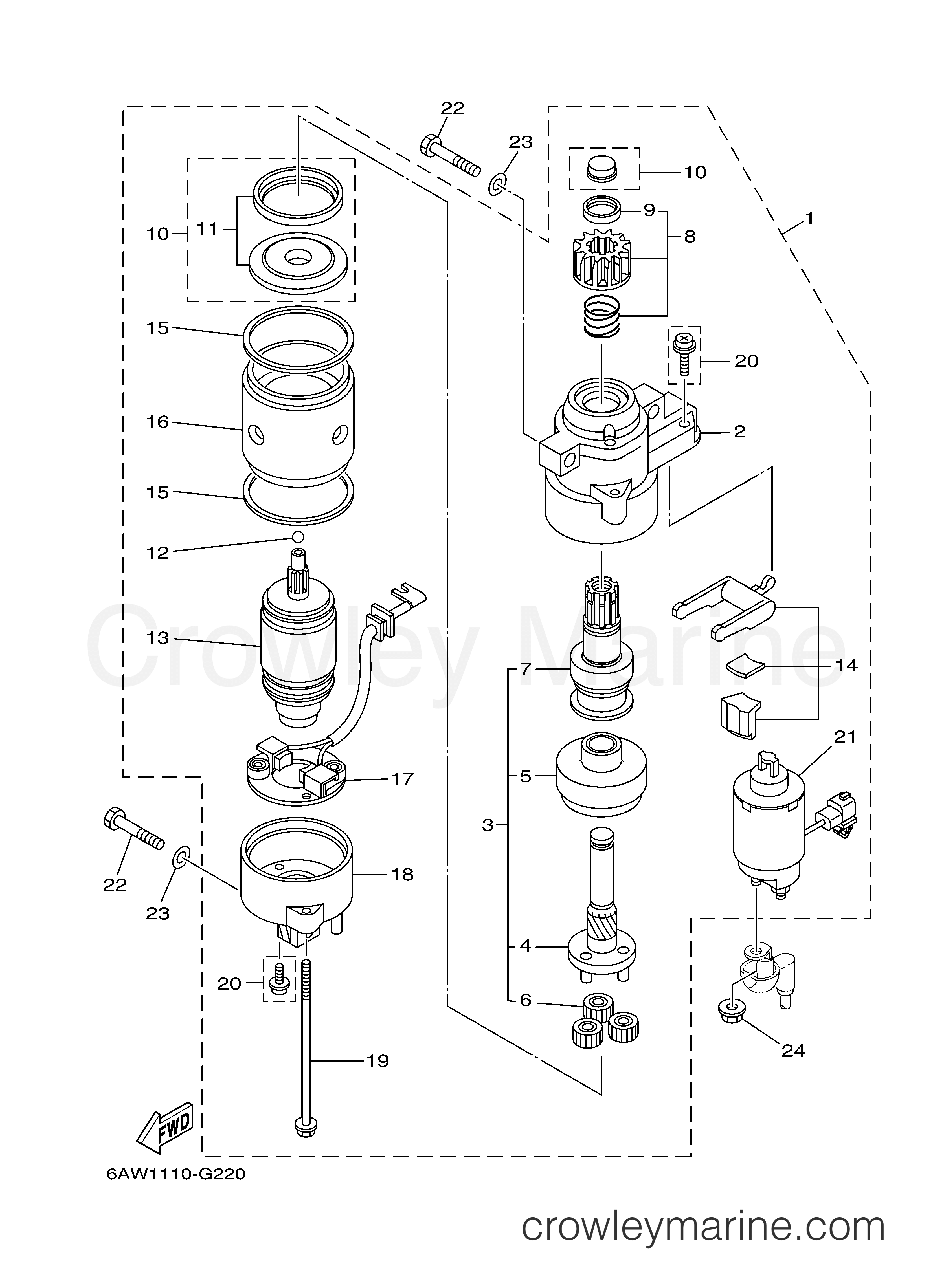 Yamaha Motors LF350UCB - STARTING MOTOR