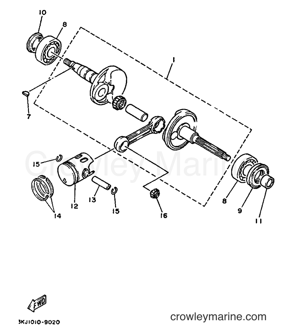 1993 Scooter YE50 - YE50 (4FW3) [999] - CRANKSHAFT & PISTON