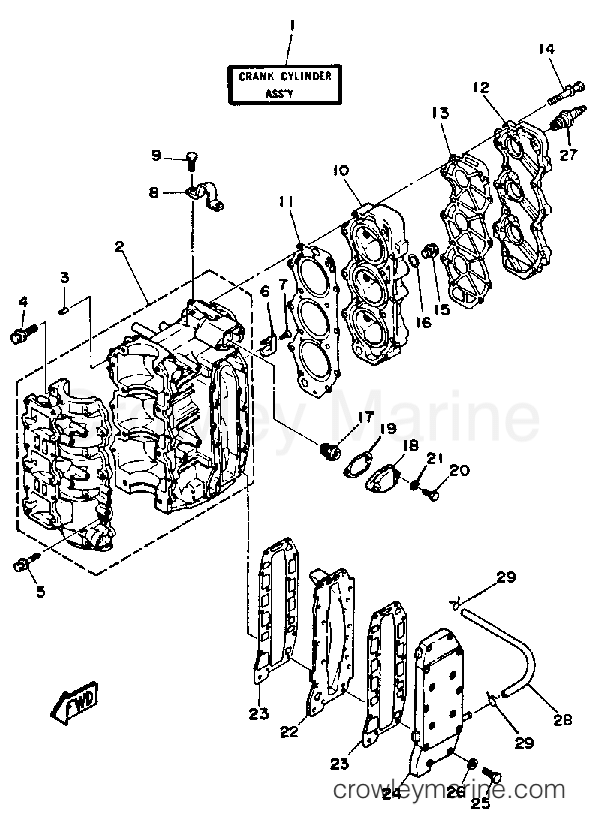 Yamaha Motors 40SJ - CRANKCASE CYLINDER