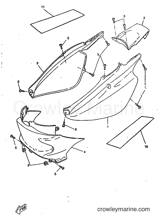 1998 Scooter CW50RSX - CW50RSX (5CD3) [010] - SIDE COVER