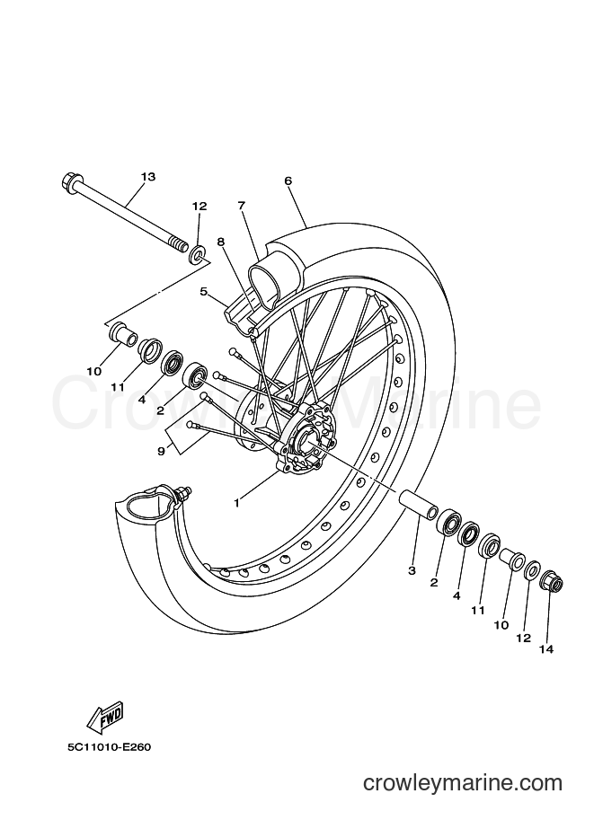 2017 Dirt Bike XT250X - XT250X (5C14) [010] - FRONT WHEEL