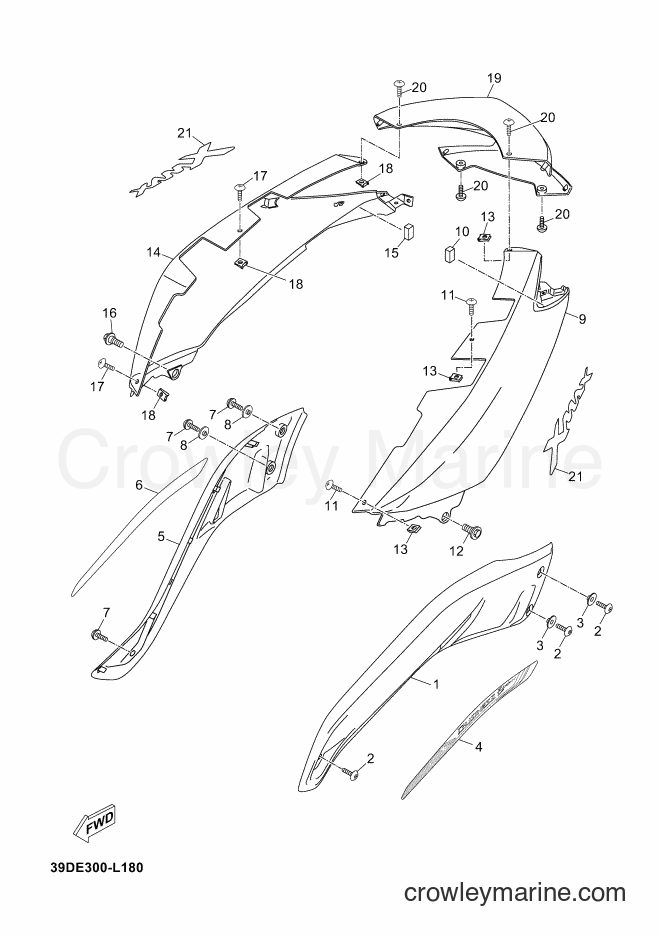 2012 Scooter YP125RA - YP125RA (39DE) [060] - SIDE COVER