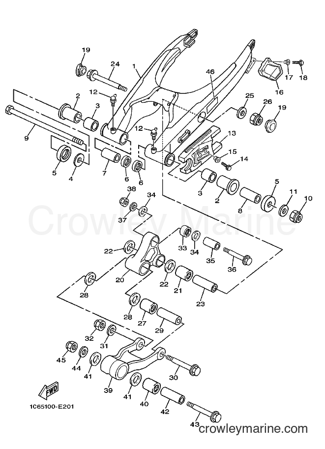 2015 Dirt Bike TT-R230 - TT-R230 (B682) [010] - REAR ARM