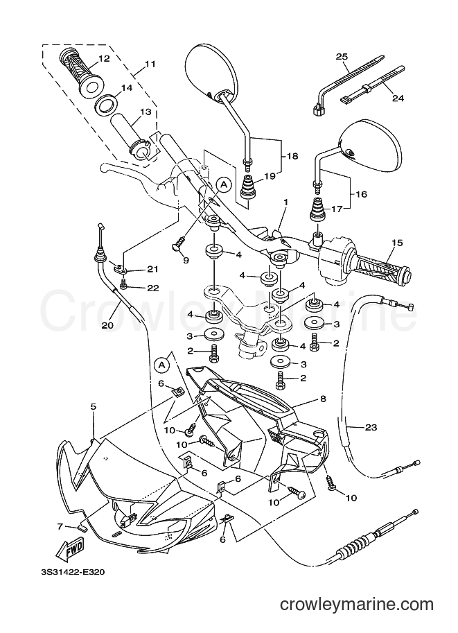 2006 Scooter T110LE - T110LE (3S31) [010] - STEERING CABLE FOR DISK BRAKE