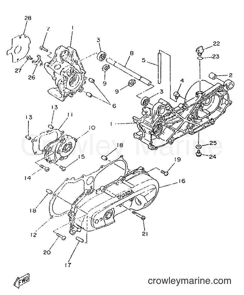 1996 Scooter YA50M - YA50M (3UG1) [999] - CRANKCASE