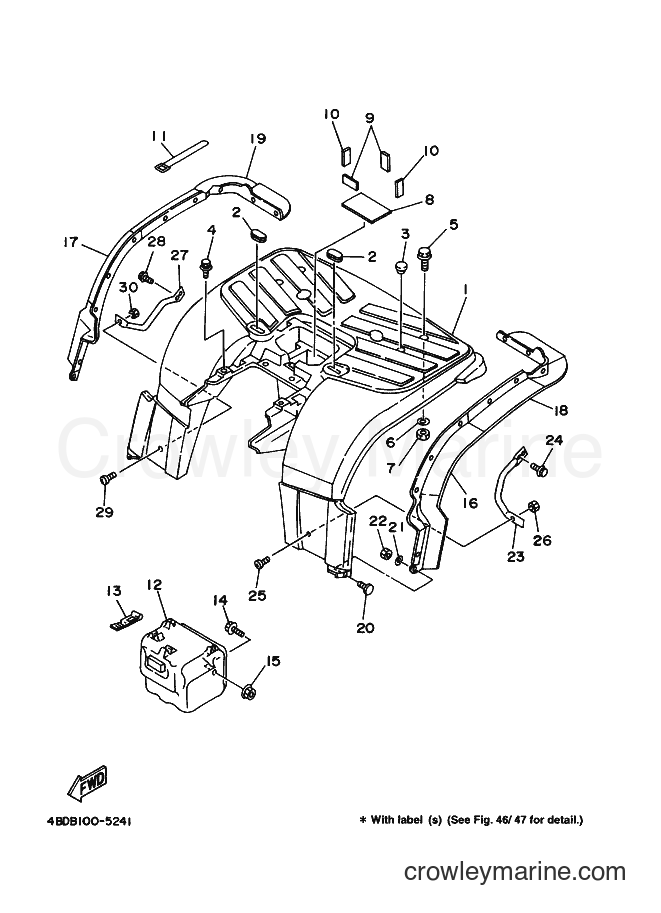 1998 ATV YFB250FW - YFB250FW (4KDG) [010] - REAR FENDER