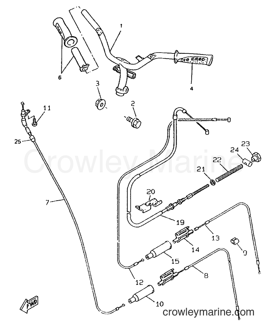 1996 Scooter CW50RS - CW50RS (4TD1) [999] - STEERING HANDLE & CABLE