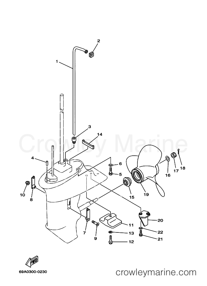 Yamaha Motors F15AEPS (69A2) [020] - LOWER CASING & DRIVE 2